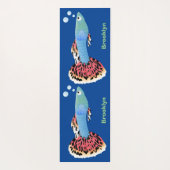 Cartoon van fancy guppy tropische vissoorten yogamat (Achterkant)