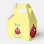 Cartoon van fijne granaatappels bedankdoosjes (Achterkant)