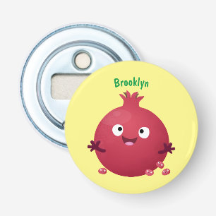 Cartoon van fijne granaatappels button flesopener