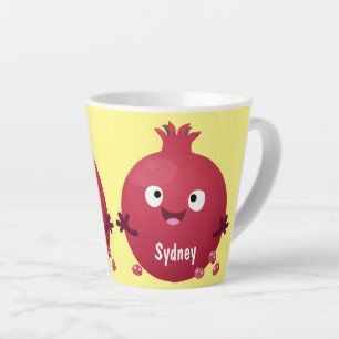 Cartoon van fijne granaatappels latte mok