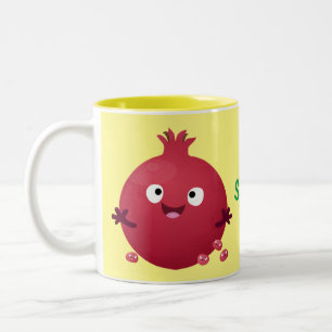 Cartoon van fijne granaatappels tweekleurige koffiemok