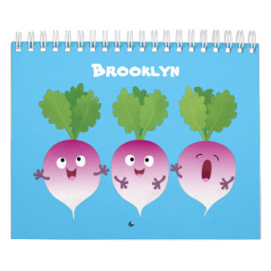 Cartoon van fruit, groenten en plant kalender