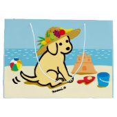 Cartoon van gele labrador Pet Groot Cadeauzakje (Achterkant)