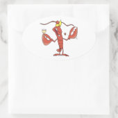 cartoon van grappige broodrooster ovale sticker (Tas)