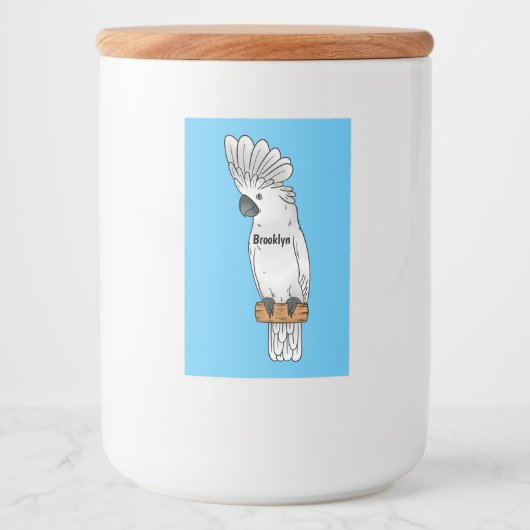 Cartoon van herkoekoekvogel voedselcontainer etiket (Voorkant)