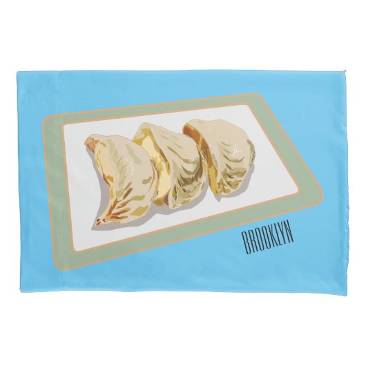 Cartoon van Jiaozi/Chinese dumplings Kussensloop (Voorkant)