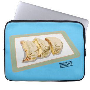 Cartoon van Jiaozi/Chinese dumplings Laptop Sleeve