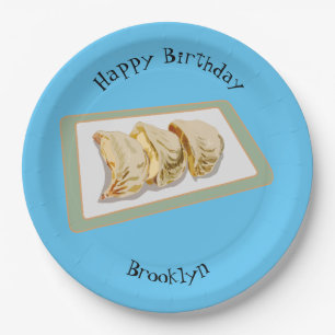 Cartoon van Jiaozi/Chinese dumplings Papieren Bordje