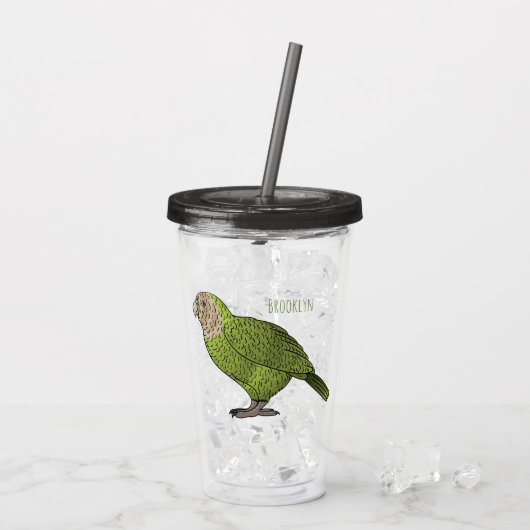 Cartoon van Kakapo Acryl Drinkbeker (Achterkant ijs)