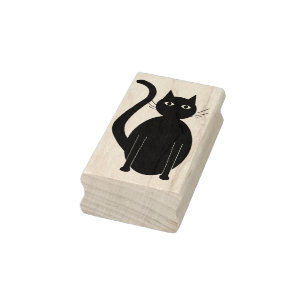 cartoon van kat - silhouette - kunstzegel rubberstempel