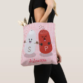 Cartoon van kawaï-luiers en paprika's draagtas (Dichtbij)