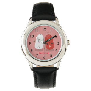 Cartoon van kawaï-luiers en paprika's horloge