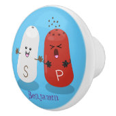 Cartoon van kawaï-luiers en paprika's keramische knop (Rechts)