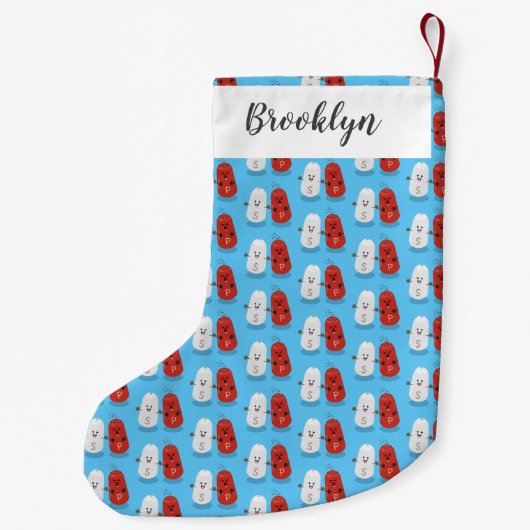 Cartoon van kawaï-luiers en paprika's kleine kerstsok (Achterkant)