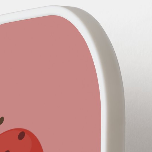 Cartoon van kawaï-luiers en paprika's pickleball paddle (Links Detail)