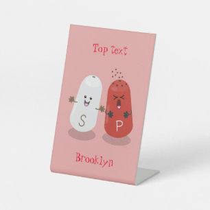 Cartoon van kawaï-luiers en paprika's reclamebord met voetstuk