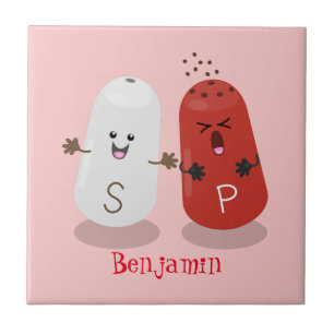 Cartoon van kawaï-luiers en paprika's tegeltje