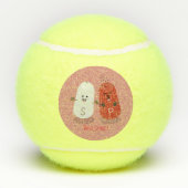 Cartoon van kawaï-luiers en paprika's tennisballen (Achterkant)