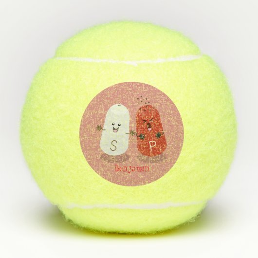 Cartoon van kawaï-luiers en paprika's tennisballen (Voorkant)