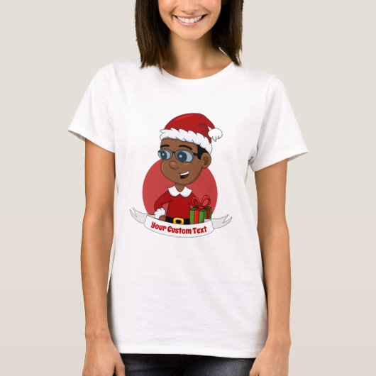 Cartoon van kerstjongen T-Shirt (Voorkant)