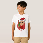 Cartoon van kerstjongen T-Shirt (Voorkant volledig)