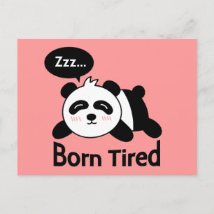 Cartoon van knuffelende slapende panda briefkaart
