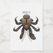 Cartoon van kokoskrabben voedselcontainer etiket (Enkel label)