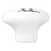 Cartoon van koningsgieren keramische knop (Zijkant)