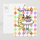 Cartoon van Labrador van de Cake van de verjaardag Briefkaart (Voorkant / Achterkant)