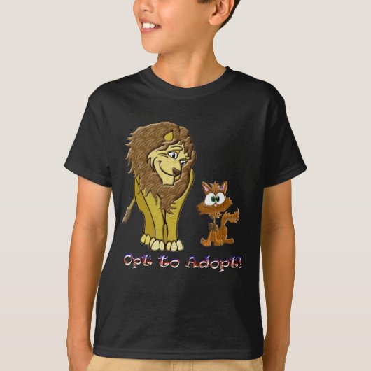 Cartoon van leder en Kat T-shirt (Voorkant)