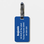 Cartoon van messenmakerswerk en van lepel bagagelabel (Achterkant verticaal)