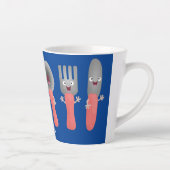 Cartoon van messenmakerswerk en van lepel latte mok (Rechts)