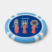 Cartoon van messenmakerswerk en van lepel poker chips (Enkel)