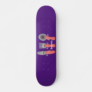 Cartoon van messenmakerswerk en van lepel skateboard