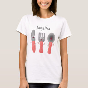 Cartoon van messenmakerswerk en van lepel t-shirt