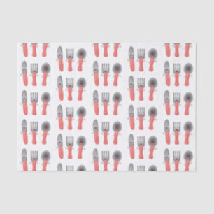 Cartoon van messenmakerswerk en van lepel tissuepapier