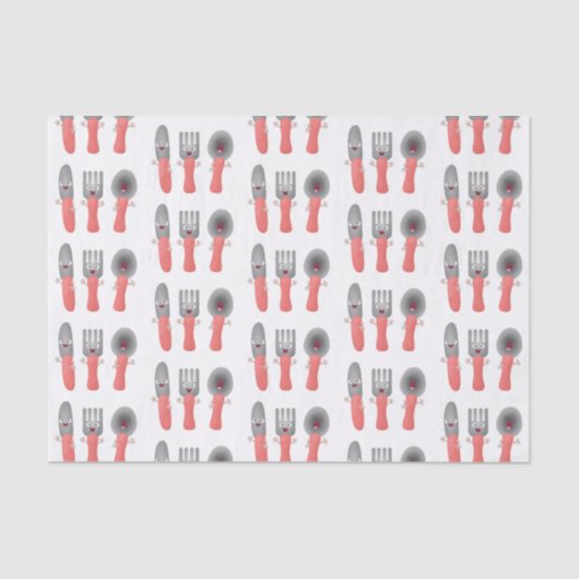 Cartoon van messenmakerswerk en van lepel tissuepapier (Voorkant)