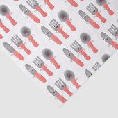 Cartoon van messenmakerswerk en van lepel tissuepapier (Detail)