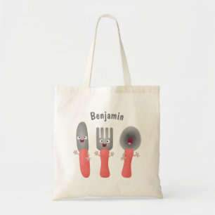 Cartoon van messenmakerswerk en van lepel tote bag