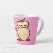 Cartoon van moeder en baby Latte Mok (Rechterhoek)