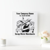 Cartoon van ongebluste metalen vierkante klok (Huis)