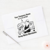 Cartoon van ongebluste metalen vierkante sticker (Envelop)