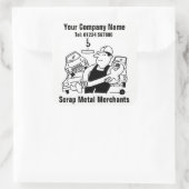 Cartoon van ongebluste metalen vierkante sticker (Tas)