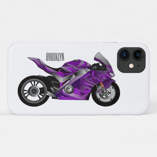 cartoon van Paarse sportmotor Case-Mate iPhone Case (Achterkant (horizontaal))
