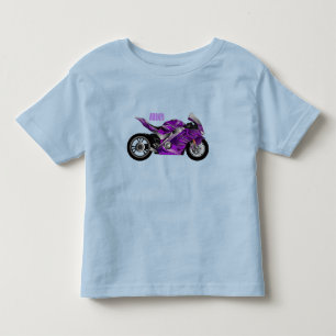 cartoon van Paarse sportmotor Kinder Shirts
