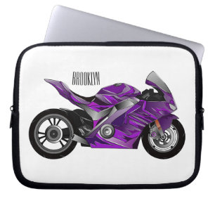 cartoon van Paarse sportmotor Laptop Sleeve