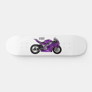 cartoon van Paarse sportmotor Skateboard