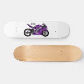 cartoon van Paarse sportmotor Skateboard (Horizontaal)