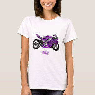cartoon van Paarse sportmotor T-shirt