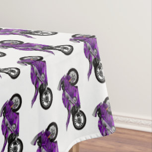 cartoon van Paarse sportmotor Tafelkleed